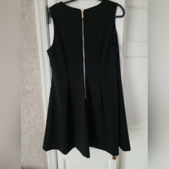 Calvin Klein Plus Black Midi Dress V-Neck Embellished Rhinestone SZ 16W . - Picture 3 of 4